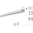 STAS Cliprail Pro Picture Hanging System- Complete Kit- Heavy Duty Track and Art Hanging Gallery Kit for Home, Office or Public Space (Matte Silver)