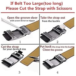 guvoosm Ratchet Belts for Men Leather Dress Suit
