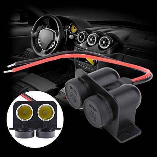 BREADEEP Cigarette Lighter Socket 12V Waterproof Dual Power Plug Outlet with Wire for Car Motorcycle Scooter Boat ATV Rv