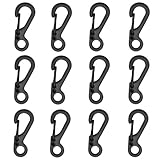 12pcs/Lot Black Mini SF Carabiners Spring Backpack Clasps EDC Keychain Carabiner for Climbing Camping Bottle Hooks Paracord Tactical Survival Gear by Ontrip