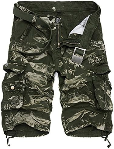 ZOOB MILEY Men's Cargo Shorts Pluse Size Multi-Pocket Green Camo Tag 36