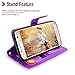 S7 Case, Galaxy S7 Wallet Case, Cellularvilla [Slim] [Card Slot] Premium Pu Leather Wallet Case [Wristlet] [Drop Protection] Flip Protective Stand Cover for Samsung Galaxy S7 G930 (Purple Glitter)