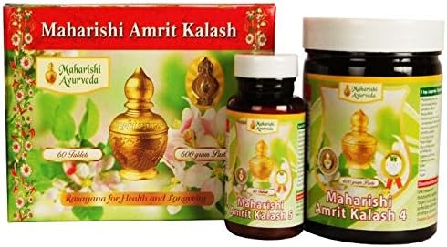 MAHARISHI AMRIT KALASH MAK 4 & 5 Combo Pak - Herbal Fruit Concentrate 600g + Ambrosia 500mg 60 Tablets