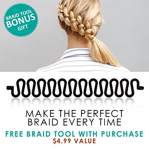 KroO Bun Maker Magic Shaper Donut Hair French Twist Clip DYI for Women, Teen Girls (6 PACK) + BONUS Fishtail Braid Tool - Thumbnail 5