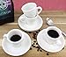 Complete Set of White 2-Ounce Porcelain Ceramic Espresso Cups & Saucers; 4-Pack of Demi Drinkware, Ideal for Espresso, Turkish & Arabic Coffee