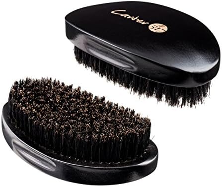 STROKERS | 360 Wave Brush w/ Curve | Soft | Black Palm Handle | 100% Boar Bristle