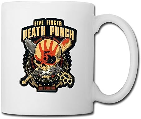 White Five Finger Death Punch Got Your Six Metal Unique Mugs Espresso Cups,Mug Printing,Unique Mug,Large Mugs,white Coffee Mugs,Coffee Mugs,Mugs,Personalized Mugs,Photo Mugscute Mugs