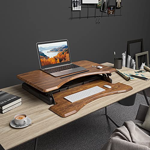 FEZIBO Height Adjustable Standing Desk Converter, 30 Inches Desk Riser