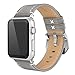 Simpeak Apple Watch Band 38mm, Genuine Leather Replacement iWatch Wristband Sport Strap with Stainless Metal Clasp for Apple Watch Series 3 2 1 Sport and Edition, Grey