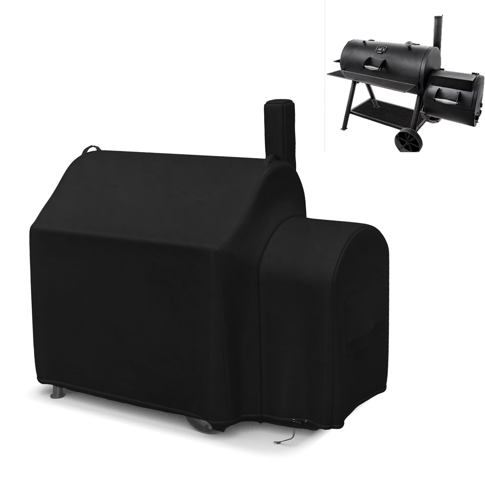 Photo 1 of Grill Cover for Oklahoma Joe's Longhorn Reverse Flow Smoker, 600D Heavy Duty Waterproof UV Resistant Longhorn Cover, Outdoor Barbeque Grill Accessories