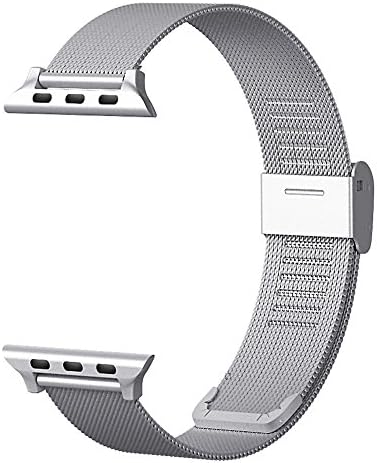 CNBEYOUNG Milanese Loop 2.0 Version Stainless Steel Bracelet Strap Replacement Band for Apple Watch Series 1 Series 2 Apple iWatch (SILVER-38MM)