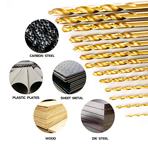 INTOO Hex Drill Bit Set 13 Piece 1/16"-1/4" Quick Change titanium Impact Drill Bit set HSS For metal,Wood,Plastic