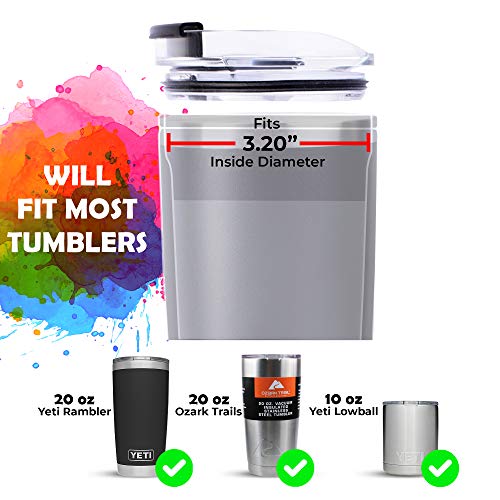 DSCVR 2Piece Enhanced Tumbler Replacement Lid Spill Proof, Shatter