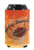 Harley-Davidson Can Koozie, Pure Glamour Winged Bar & Shield, Orange CF129838