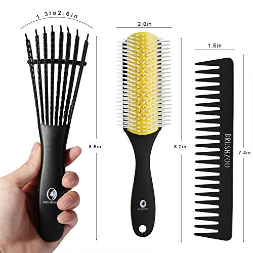 O BRUSHZOO Detangling Brush for Curly Hair, Detangler Brush for Black