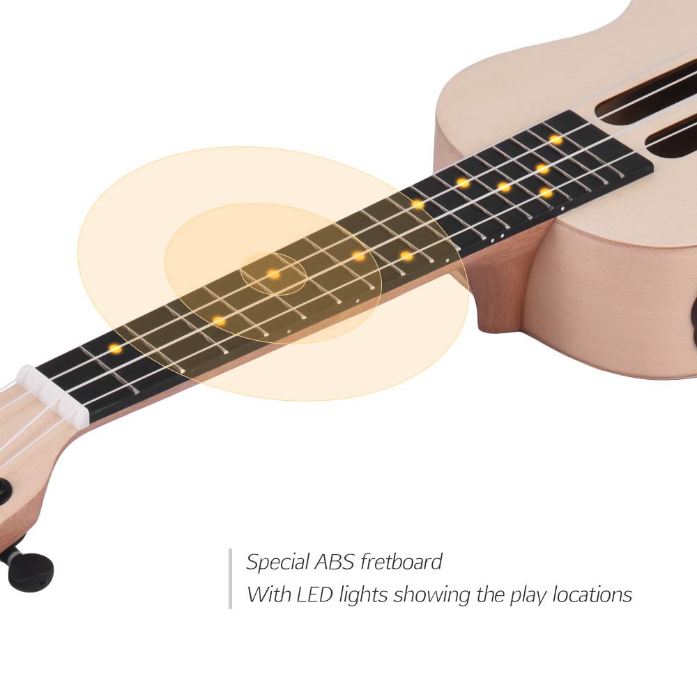 Muslady Populele U1 23 inch Smart Concert Ukulele Uke Kit Supports APP