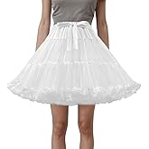 LJXploreMax Women's Tutu Elastic Waist Petticoat Tulle Puffy Skirt Princess Ballet Dance Pettiskirts Dress Party Underskirt