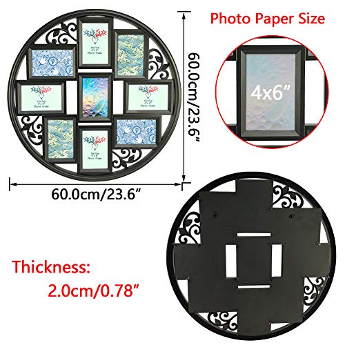 Palomzi Picture Frames 4x6 Collage 9 Openings Wall Mounting Collage Frame, Glass Front