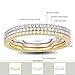 Tri Tone 14K Gold Rose Gold Plated 925 Sterling Silver Cubic Zirconia Stackable Eternity Wedding Band Rings for Women 3pcs Size 6