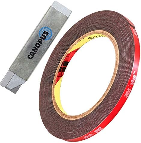 CANOPUS Double Sided Tape Heavy Duty, Black 6.35mm x 4.5m Waterproof Double Sided Strips, Ideal for LED Strip Lights Indoor & Outdoor