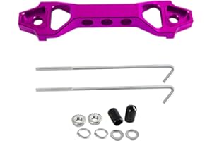 povtii Battery Hold Down Sets, Aluminum Alloy Car Battery Holder Kit with J Hook Nut Spacers, Automotive Battery Hold Down Bracket Lock Accessories Universal for Most Vehicles (Purple)