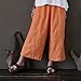 Aeneontrue Women's Casual Linen Wide Leg Pants Trousers with Elastic Waist (Large, Style2_Orange)