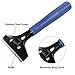 Razor Blade Scraper, ZIXU Razor Scraper Heavy Duty Utility Scraper with 10 Pieces Stainless Steel Blades (Blue)