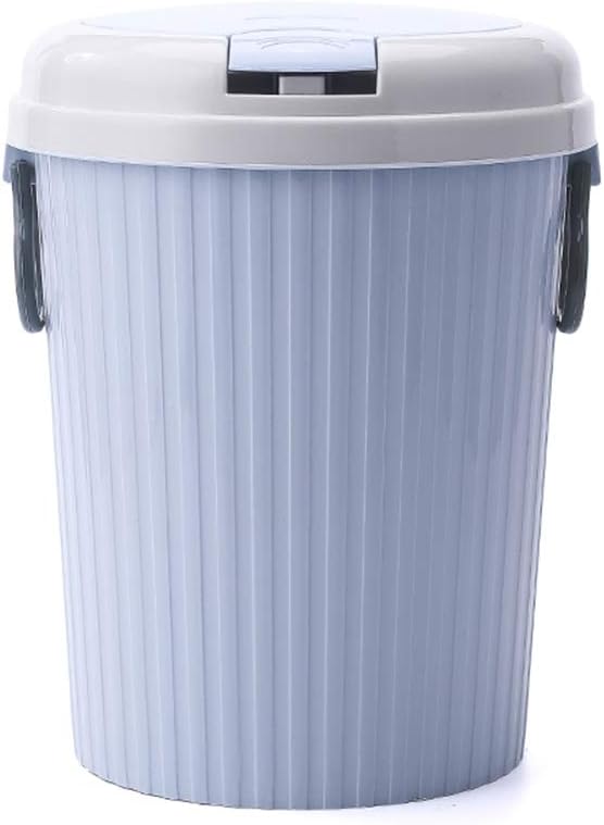 Plastic Trash Can with Lid,12 Liter 3 Gallon Round Garbage Container Bin Open Top Trash Can Durable Garbage Can Stilvoll Wastebasket-Blue 12-Quart
