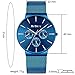 Mens Watch Deep Blue Ultra Thin Wrist Watches for Men Fashion Waterproof Dress Stainless Steel Band