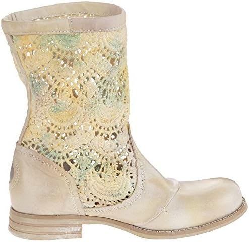 Bunker Footwear Womens LED Round Toe Mid-Calf Fashion, Beige/Yolk, Size 7.5
