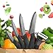 KCASA KC-KF5 5 Pieces Black Blade Zirconia Ceramic Knife Set Multi-function Chef Slicer Peeler Black 5 Pieces