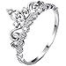 Guliette Verona Dainty Rhodium-Plated Sterling Silver Princess Crown Ring
