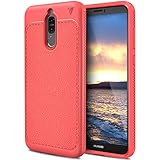 Huawei mate 10 lite/Huawei Nova 2i case, KuGi [Shock/Scratch Absorption Protection] SS Durable Anti-Slip Flexible Rubber Soft TPU Bumper Case for Huawei mate 10 lite smartphone (Red)