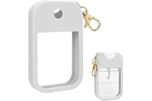 AIERSA Hand Sanitizer Spray Case Compatible with Touchland, Silicone Hand Sanitizer Case Holder with Keychain for Touch Land Mist Case 1FL. OZ (White)