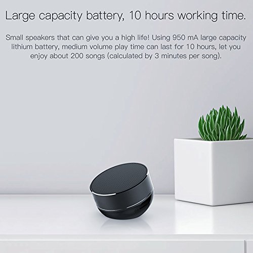 Bluetooth Speaker,QCY Mini Portable Speaker with Bluetooth/USB/TF Card Mode with Call Answer End Function Loudspeaker 10M Stereo Sound Subwoofer Glossy Aluminium Alloy Wireless Speaker (Black)