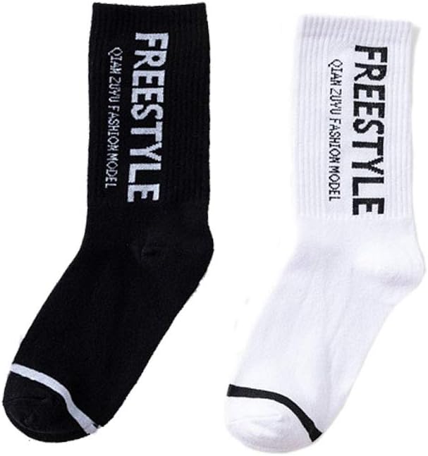 TTD Men's Crazy Funky Dress Socks Hiphop Skateboard Athletic Sports High Crew Socks