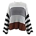 cordat Womens Casual Color Block Oversized Lightweight Sweater Long Sleeve Pullover Tops Grey