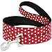 Buckle-Down Pet Leash - Minnie Mouse Polka Dot/Mini Silhouette Red/White - 6 Feet Long - 1/2