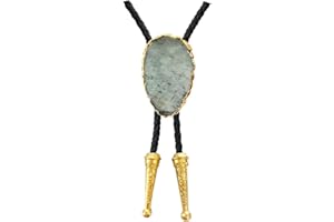 Daisy Del Sol Women's Silver Created Western Bolo Tie Pink Aqua Terra Jasper Gemstone Choker Necklace