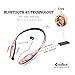 Bluetooth Headphones, DolTech 970 Wireless Stereo Sweatproof Retractable Earbuds Wire Sport Neckband Headphones Built-in Mic with Noise Cancellation Headset for iPhone Android Devices(Rosegold)