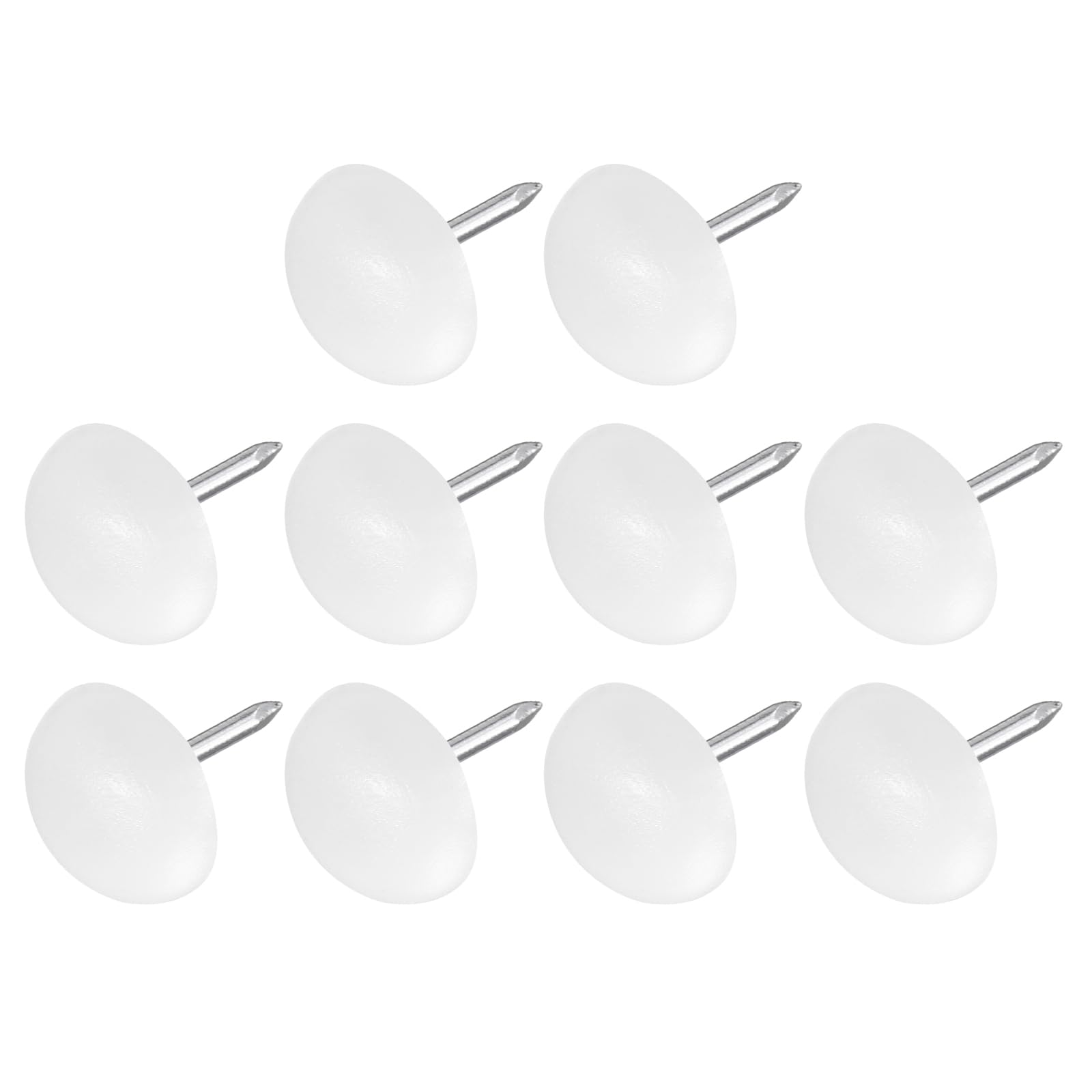 METALLIXITY Furniture Feet Nail (14mm/0.55in) 40Pcs, Plastic Half-Circles Chair Glides Sliders - for Chairs Sofa Furniture Sliders Protector Pad, White