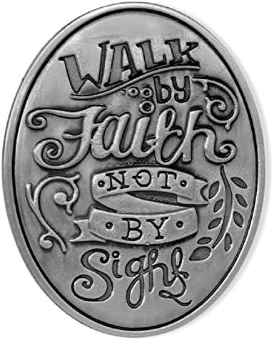 Walk by Faith Not by Sight Oval Visor Clip. Size 2 1/4".