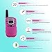 Zomei T388 2Pcs Mini Walkie Talkie 3-5KM Range 22-Channel FRS/GMRS UHF Two-Way Radios Coloful Walkie-Talkie For Kids(Pink)