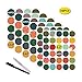 Nardo Visgo 150pcs Waterproof Labels for Bottles, Removable Round Write-on Kitchen Sticker Labels in 2 Sizes with 2 Markers for Storage Bins Food Containers Jam Canning Jar Lids and Home Organization