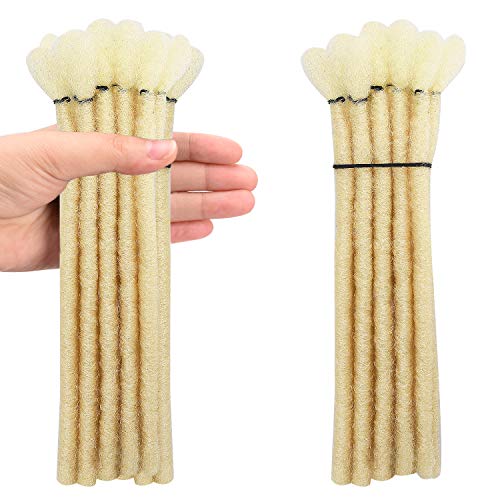Noverlife 10 Strands 20cm/7.87″ Light Blonde Backcomb Twisted Dreadlock Extensions, Single End Synthetic Dreadlock Accessories, Jamaica Punk Hip-Hop Reggae Hair Braiding Wigs Faux Locs Dreads