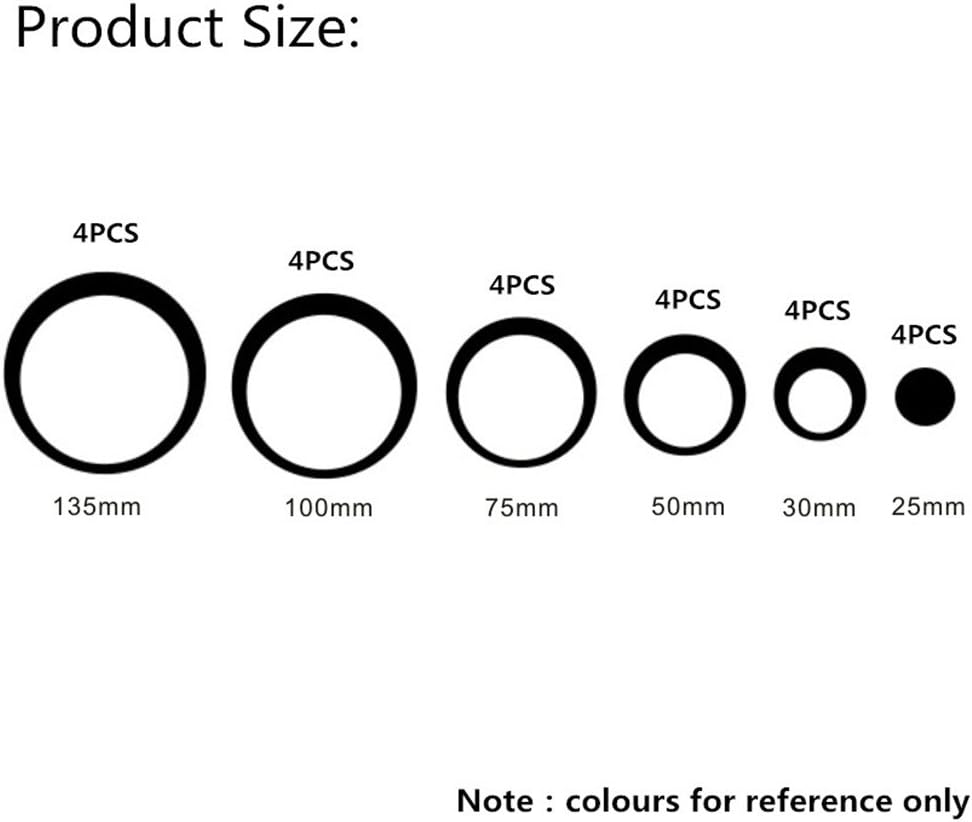 aooyaoo Circle Mirror DIY Wall Sticker Wall Decoration 24pcs Grey: Home & Kitchen