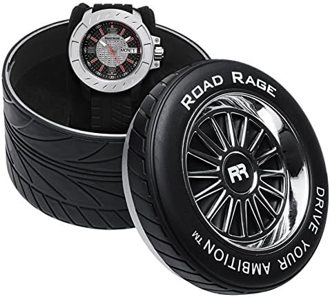 Road Rage Men's Sports Car Watch. RR102.Red Charger. Tire gift box.