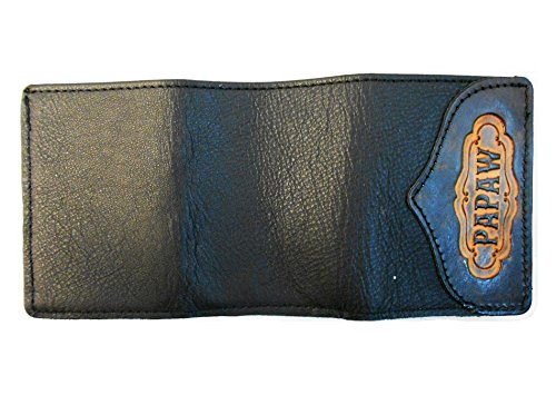 Hilltop Leather Company Mens Handcrafted Leather Trifold Wallet Papaw