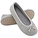 ULTRAIDEAS Women’s Comfort Memory Foam Breathable Knitted Terry Lining Washable Ballerina Slippers Anti-Skid House Indoor Shoes (M /7-8 B(M) US, Gray)