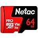 64GB Micro SD Memory Card - Netac P500 PRO V30 UHS-I U3 High Speed MicroSDXC TF Card with Adapter